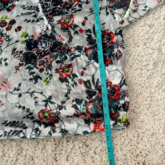 Maeve Multicolored Velvet Detail Umi Floral Wrap Blouse Small - Picture 11 of 11